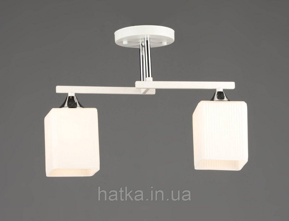 Бра настінне на 2 плафони VALESO N6788/2, патрон E27, Білий+Хром Київ - фото 1