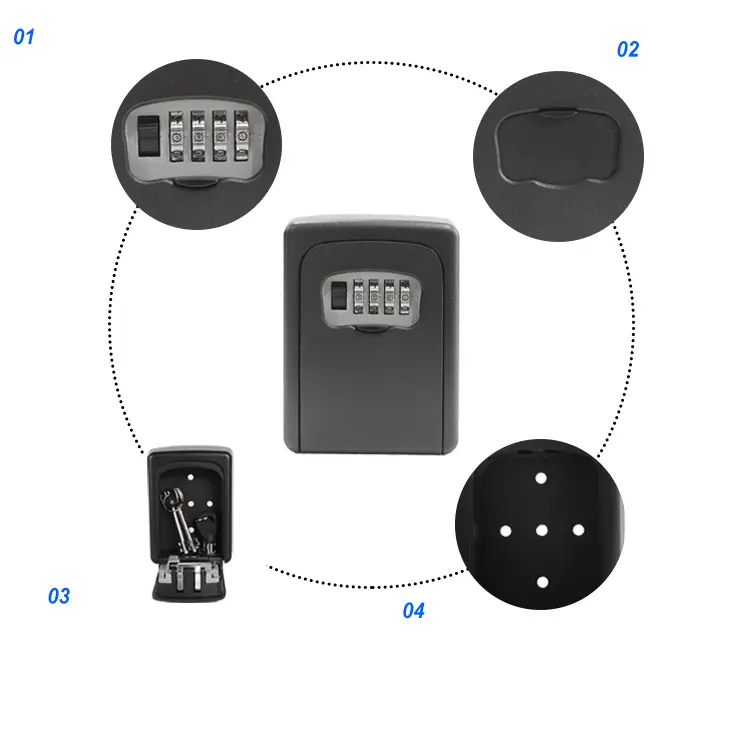 Наружный мини сейф Optimus CH-801 с кодовым замком (120 х 85 х 40мм) Черный Киев - изображение 7