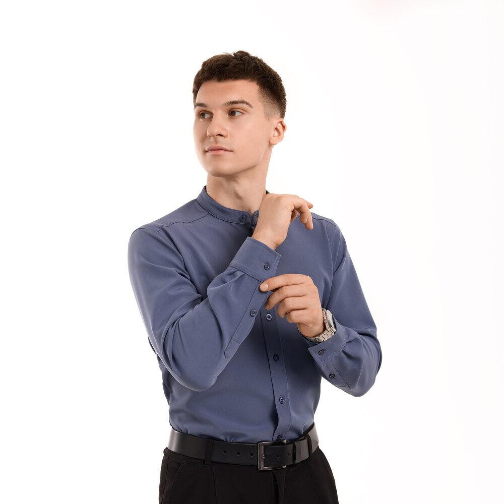 Антрацит темно-серая рубашка для мужчин с длинным рукавом с пуговицами Pobedov Legend Киев - изображение 3