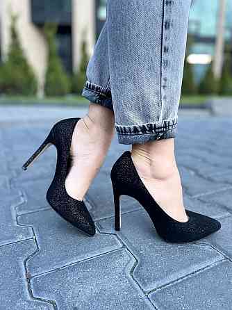 Nivelle Туфлі жіночі NIVELLE чорний/срібло натуральна замша 37р. 38р. каблук 11см (1740/10502-1 Коломия