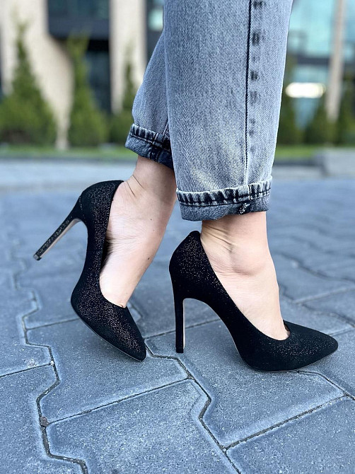 Nivelle Туфлі жіночі NIVELLE чорний/срібло натуральна замша 37р. 38р. каблук 11см (1740/10502-1 Коломия - фото 3