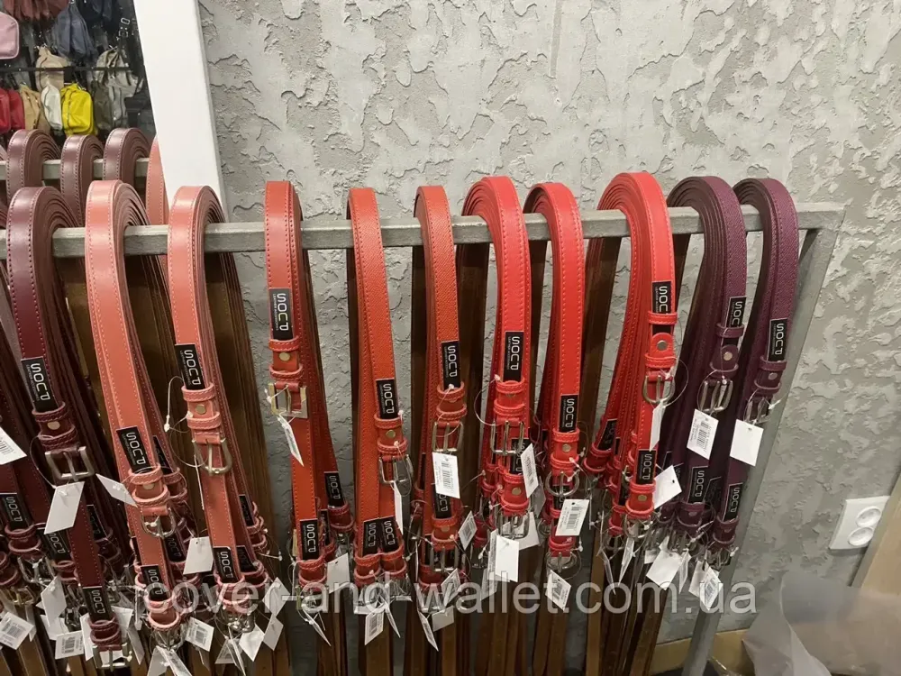 Стильный женский пояс красного цвета из натуральной кожи 20 мм PS Leather Киев - изображение 7