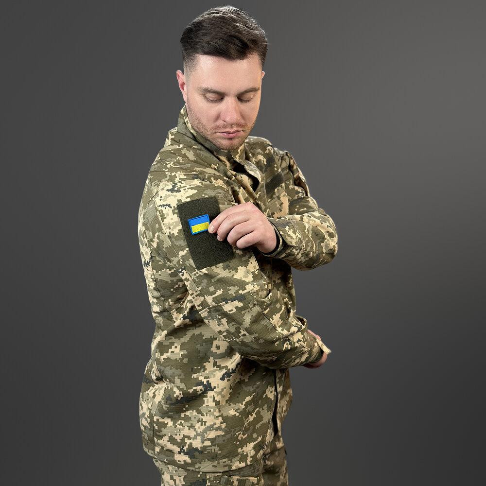 Чоловічий тактичний кітель демісезонний з кишенями піксель Pobedov Rip-Stop XL Київ - фото 8