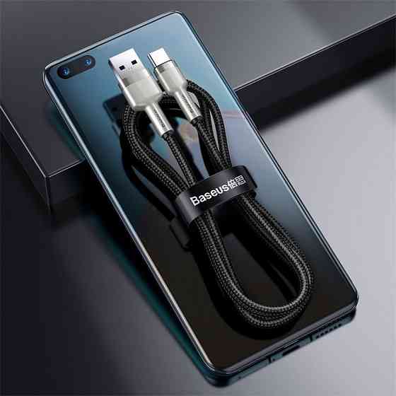 Кабель Baseus Cafule Metal Data Type-C 66W 0.25м чорний Львів