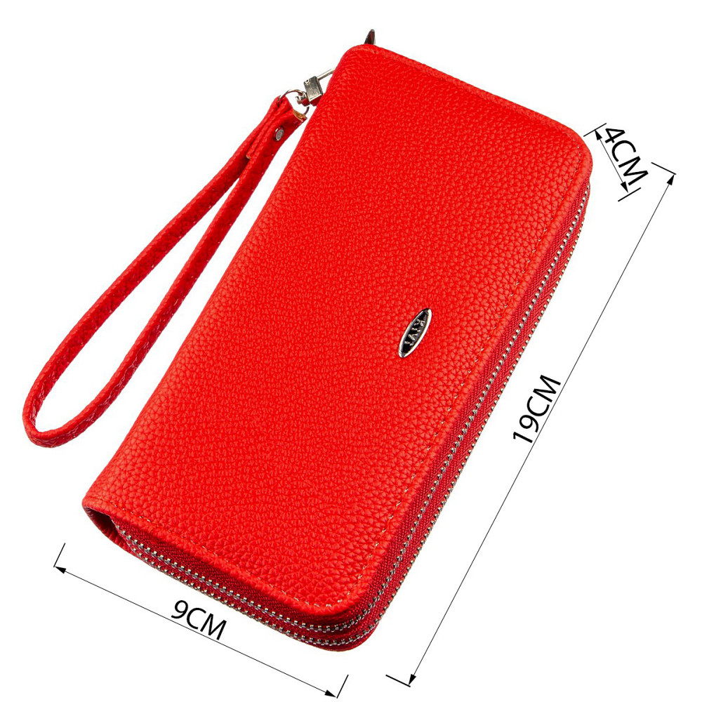 Кошелек женский из зернистой экокожи KIVI 19044 Ярко-красный Киев - изображение 2