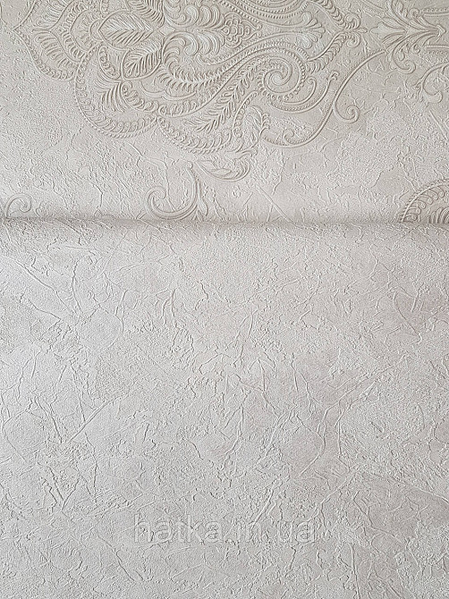 Шпалери вінілові на флізеліні гарячого тиснення DU&KA 1.06х10 вензель основа під штукатурку сірі коричневі Київ - фото 2