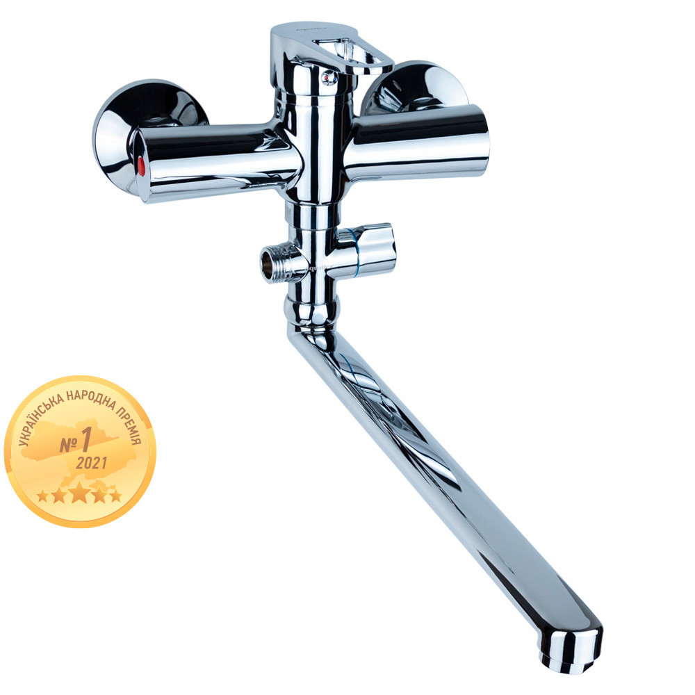 Змішувач HL Ø35 для ванни гусак прямий 350 мм дивертор виносний картриджний AQUATICA HL-3C230C (9734220) Київ - фото 1