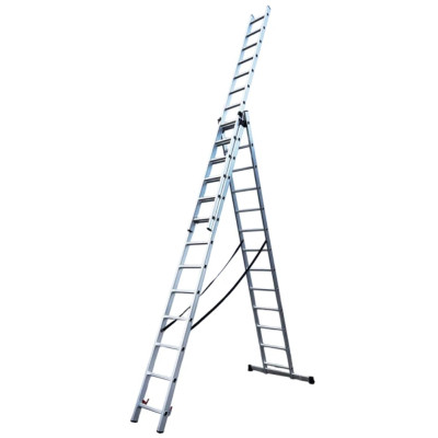Драбина GTM 3-секції, розкладна, 3*13сх. 3,53-8,93м (KME313) Вінниця - фото 1
