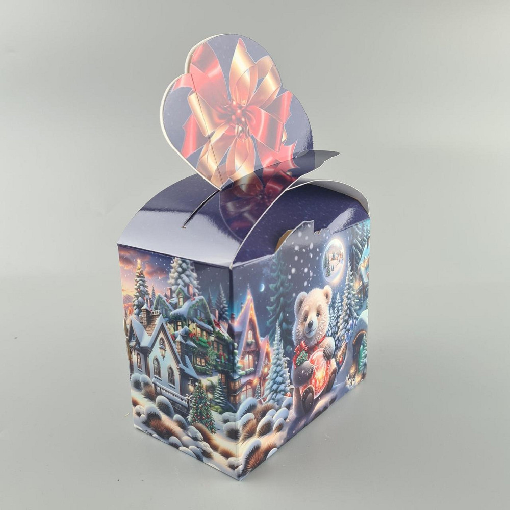 Новогодняя подарочная картонная упаковка для конфет (500грм) №235 