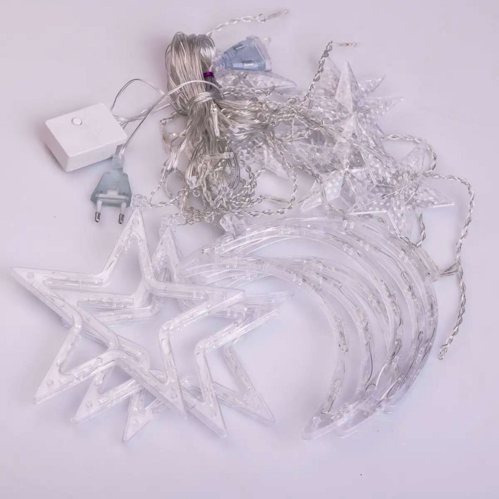 Garlando Електрична гірлянда Зірка штора 3 метри на вікно для фотозон біла WYF11W Коломия - фото 3