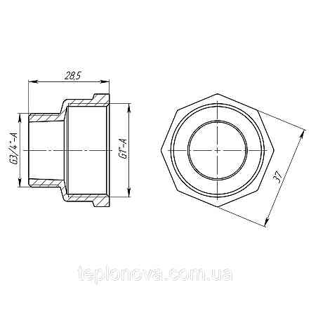 Перехідник редукційний 1"х3/4" ВН латунний LI543S OPTIMUM Чернівці
