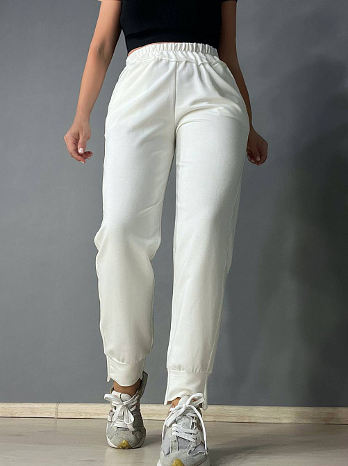 Брюки жіночі LSK 5539 спортивні джогери на манжеті з кишенями білі, білий, M Київ - фото 11