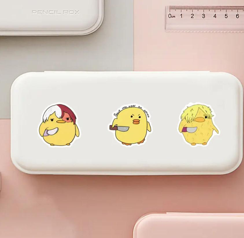 Набор наклеек (стикеров) Забавные Желтые Утки с Ножом (60 шт.) стикербомбинг для телефона, ноутбука Киев - изображение 3