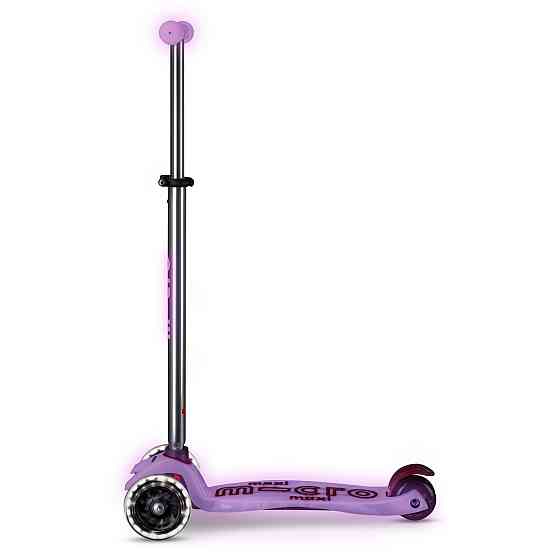 Самокат Micro серії Maxi Deluxe Glow LED – Сяйнисто-пурпуровий Дніпро