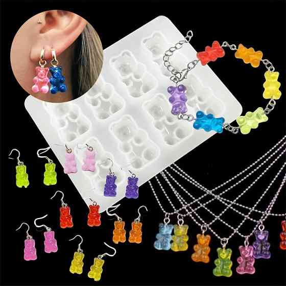 Молд силиконовый Мишки 70 на 90 мм серый Киев