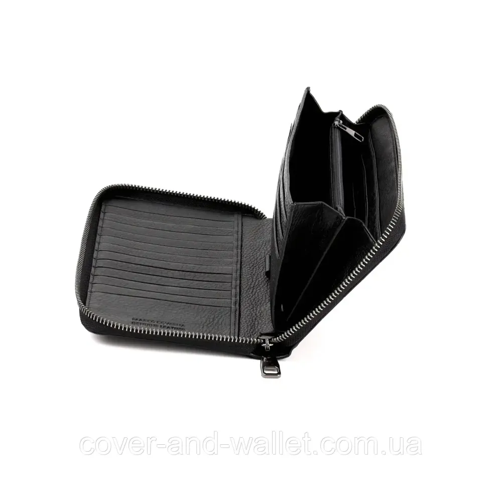 Модний чоловічий гаманець клатч із натуральної шкіри з фактурою під крокодила Marco Coverna 5901 Black Київ - фото 7
