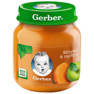 Детское пюре Gerber Яблоко и тыква, 130 г (1227245) Винница - изображение 1