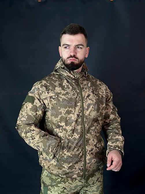 Армейский водонепроницаемая  летняя куртка мужская армейская ветровка с капюшоном для военнослужащего WAR Львов - изображение 3