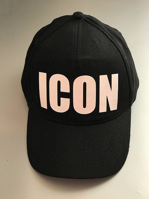 Чорна бавовняна Кепка/Бейсболка з принтом — ICON Чернівці - фото 1