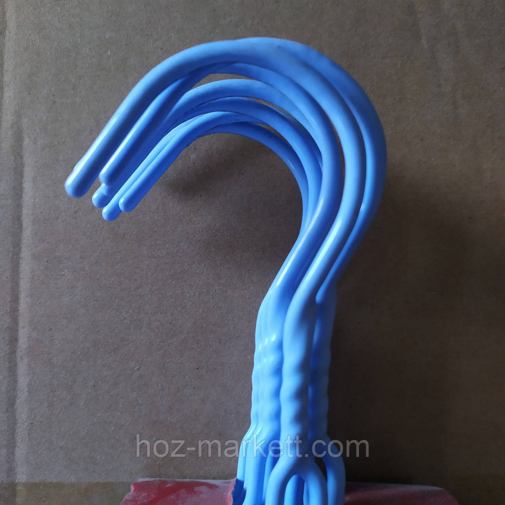 Вішалки плеча, тремпл білі металевий у силіконовому покритті з хромованим гачком 8 шт. в уп Харків - фото 3