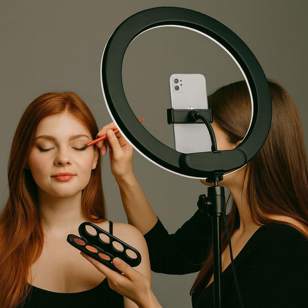 Кольцевая RGB лампа 30 см, от USB, MJ 300 Soft Ring Ligh + держатель для телефона / Цветная LED лампа кольцо Киев - изображение 5