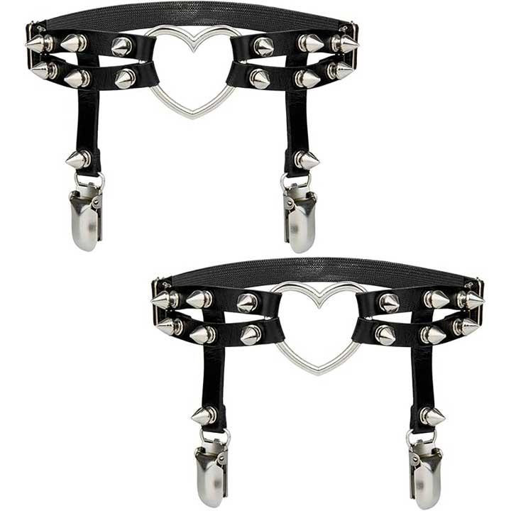 Гартер на 2 ноги с подвязками для чулок, шипами и сердечком 2 шт Винница - изображение 2