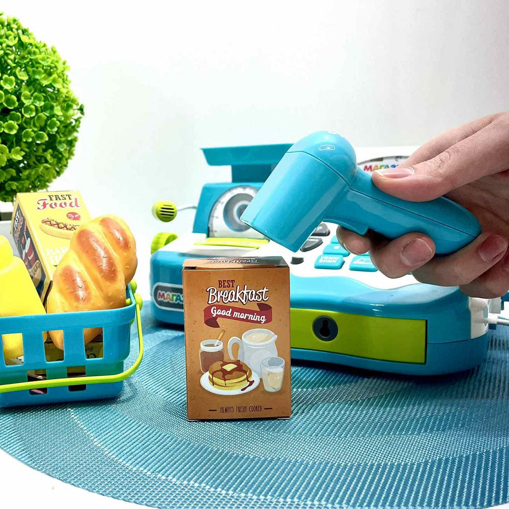 Дитячий ігровий касовий апарат Limo Toy із продуктами вагами грішми Блакитний (7162-2 UA) Чернигов - изображение 2