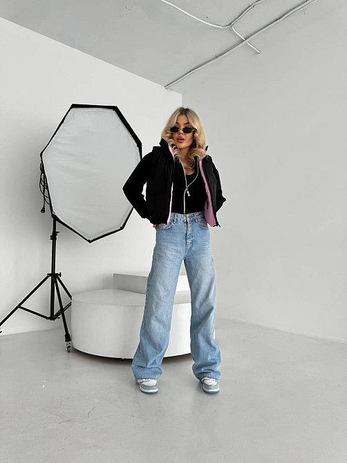 Жіноча двостороння жилетка з кулісками з боків і кишенею плащівка емі + силікон Рожевий, 42/44 Одеса - фото 5