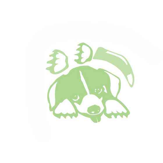 Люмінесцентна наклейка Собака 10 на 10 см салатовий Київ