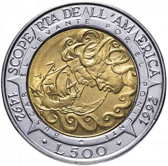 Монета 500 літрів. 1992 рік, Сан-Маріно.UNC Полтава