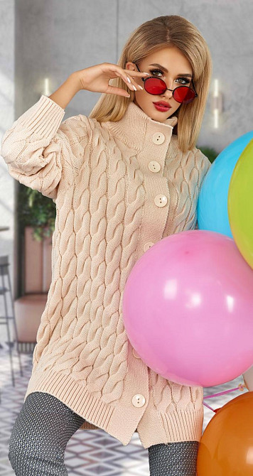 Теплий в'язаний кардиган (50-52) Київ - фото 1