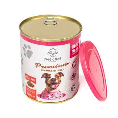 Влажный корм для собак Pet Chef Мясной микс 800 г (4820255193649) Винница