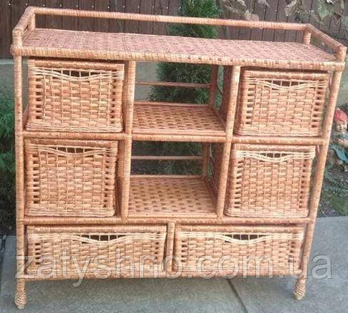 Комод большой плетеный на 6 шуфляд и 2 полки из лозы Киев - изображение 2