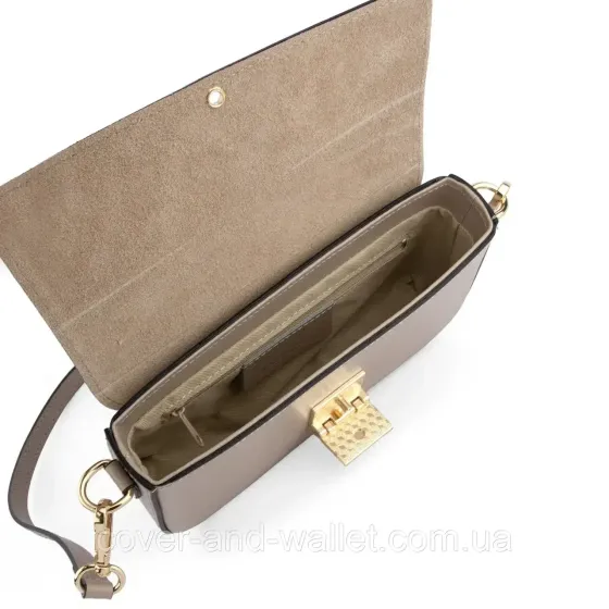 Маленька жіноча сумка в сіро-коричневому кольорі з гладкої шкіри Virginia Conti Київ