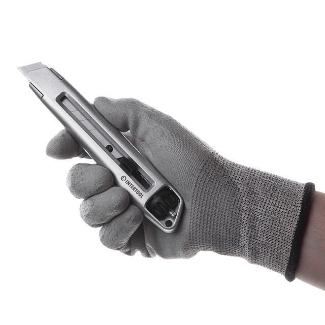 Нож сегментным 18 мм, металлический, усиленный, винтовая фиксация INTERTOOL HT-0512 Киев - изображение 7