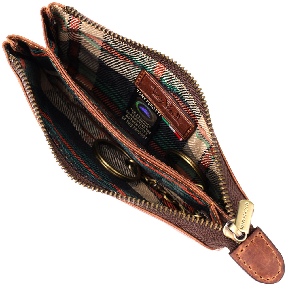 Практична ключниця на два відділення з матової натуральної шкіри Tony Perotti 20837_1 (3350 whisky) Світло-коричневий Київ - фото 7