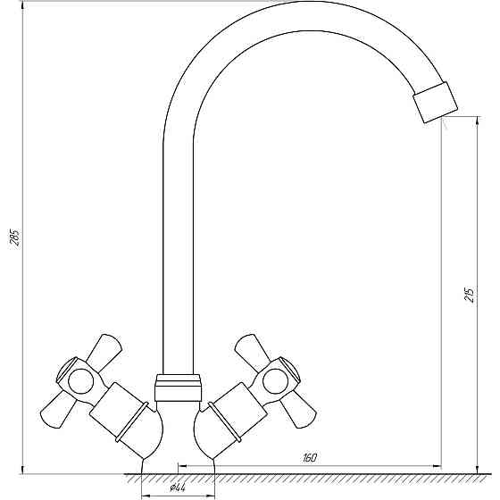 Змішувач для кухні DOMINO DK-H104-2N-CHROM хрест SHARM (000011192) Київ