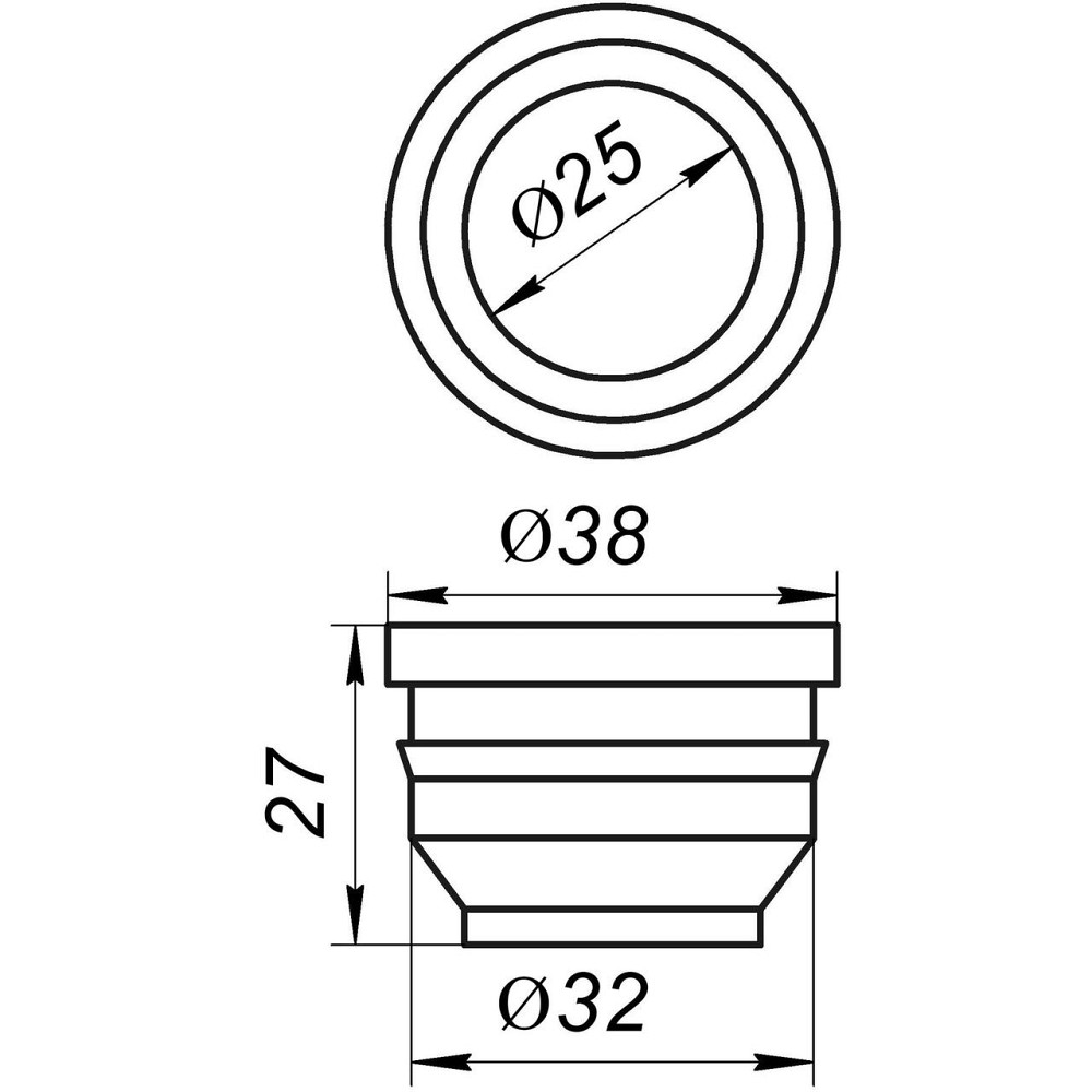 Редукція гумова VSplast 32/25 (чорна) Київ - фото 2