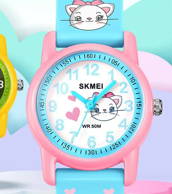 Годинник дитячий наручний Skmei Kitty Блакитний Вінниця - фото 4