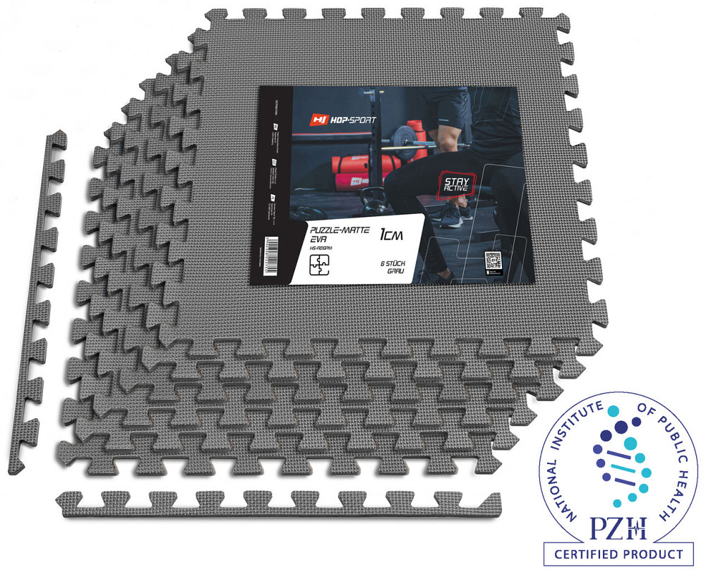 Мат-пазл Hop-Sport EVA 1см HS-A010PM - 6 частин сірий Київ - фото 6