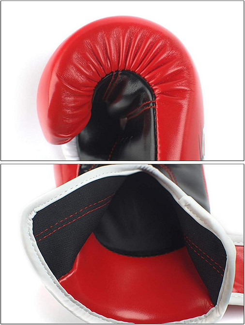 Тренировочные боксерские перчатки красно-золотые Киев - изображение 4