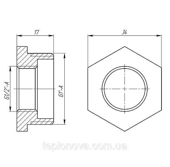 Футорка 1"х1/2" НВ латунна LF533S OPTIMUM Чернівці