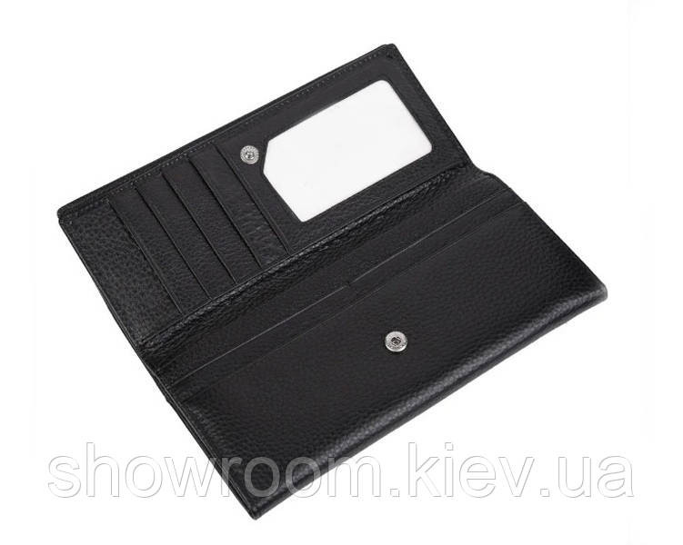 Женский кожаный удобный кошелек (1031) черный Киев - изображение 3