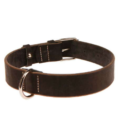 Нашийник 4353 30мм "Класик преміум" шкіряний (Коричневий) Вінниця - фото 1