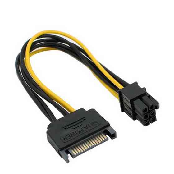 Кабель для видеокарт (штекер SATA 15pin - 6pin Card power) длина 15см Полтава