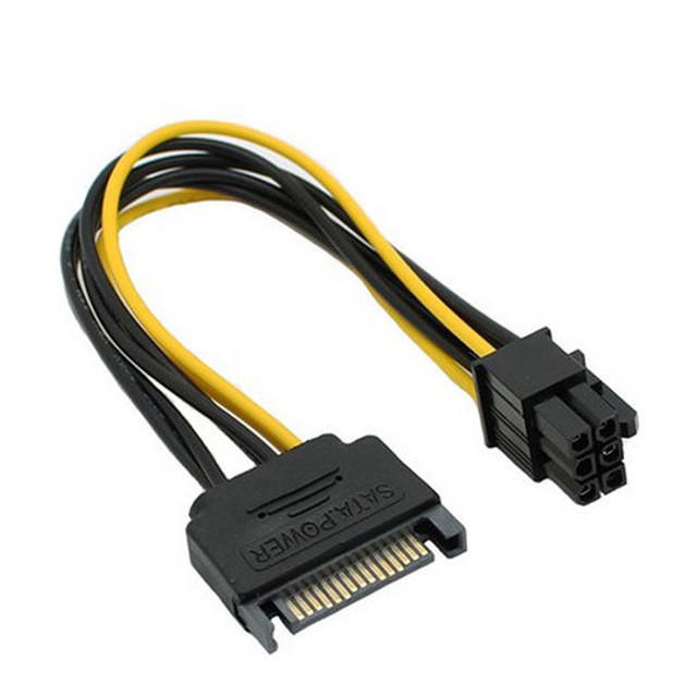 Кабель для видеокарт (штекер SATA 15pin - 6pin Card power) длина 15см Полтава - изображение 1