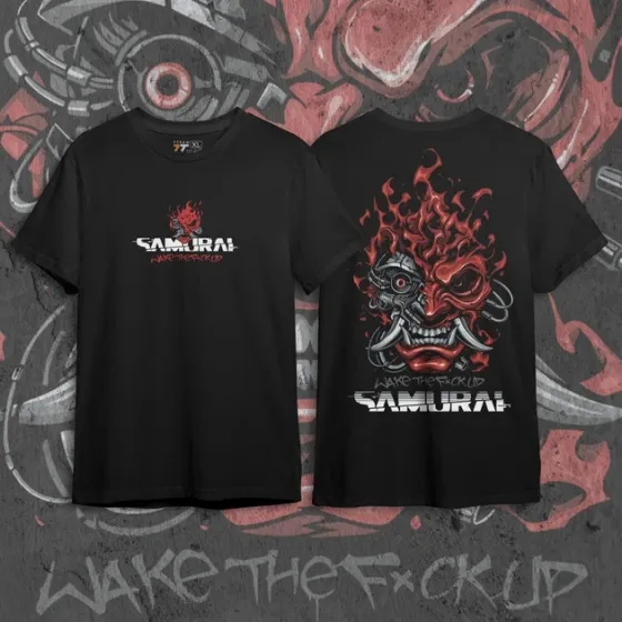 Футболка мужская с принтом Cyber Punk Wake up Samurai Размер 48 Anime0837 Днепр