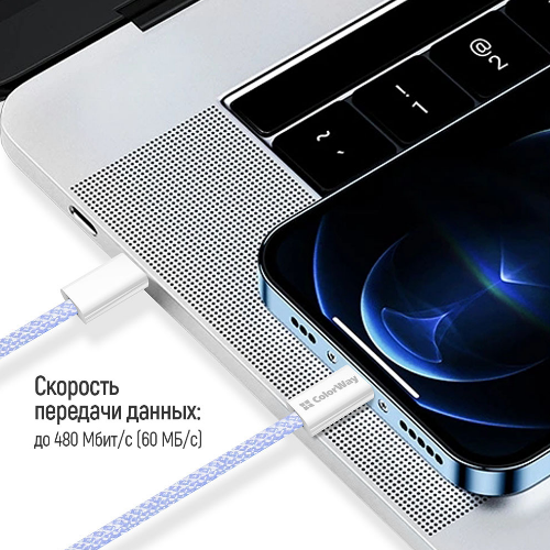 Кабель USB PD Type-C/Type-C ColorWay CW-CBPDCC061-PU 3,0A 60W 1м фіолетовий Житомир