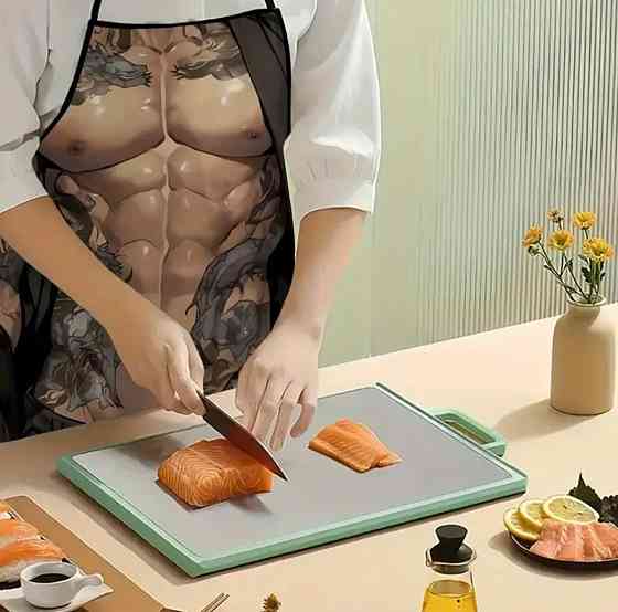 Фартух чоловічий прикольний Торс з тату 74 на 54 см різнобарвний Київ