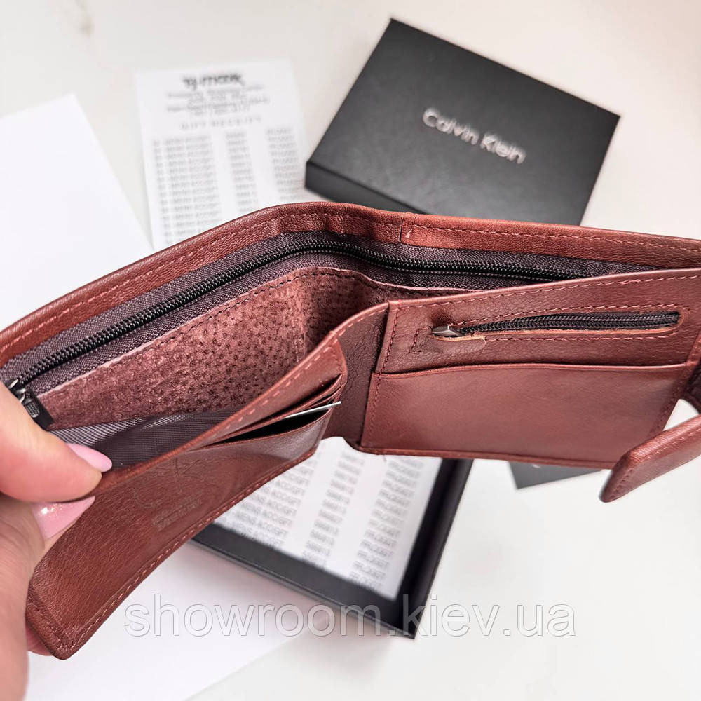 Мужской кожаный кошелек на магните Ск (82081) коричневый Киев - изображение 6